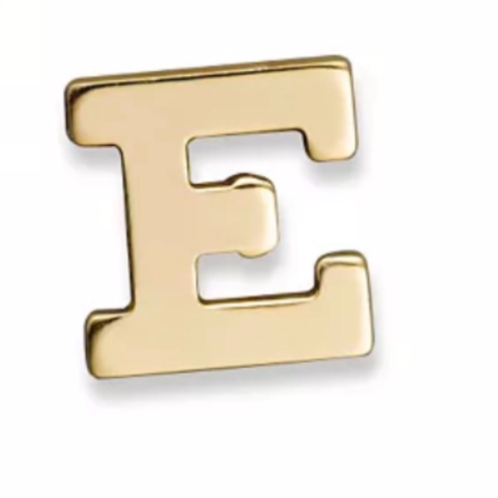 Zoë Chicco 14K Yellow Gold Initial “E”Single Stud Earring